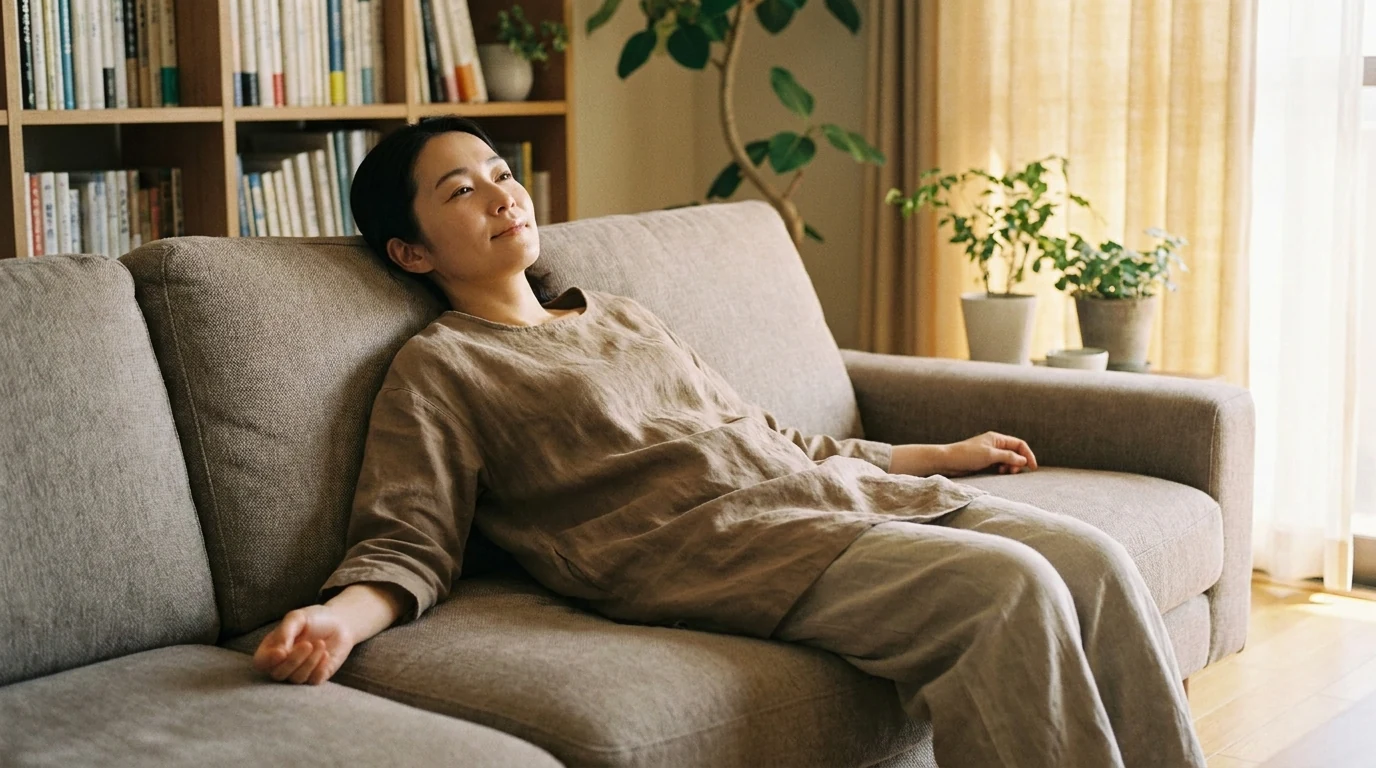 腋臭症の術後に自宅で安静に過ごす女性の様子|リノクリニック東銀座