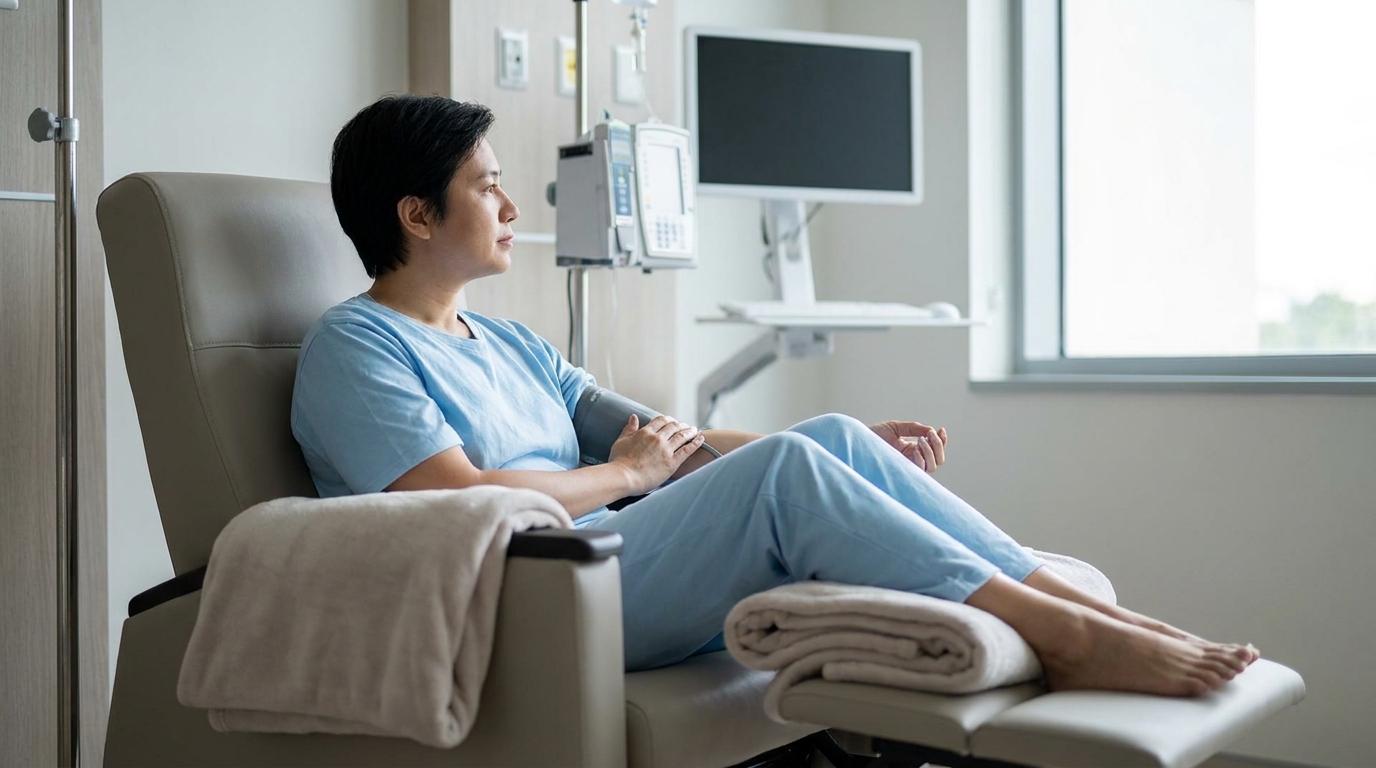 術後の腕の安静を保ちながら自宅でゆったり過ごす人のイメージ|リノクリニック東銀座