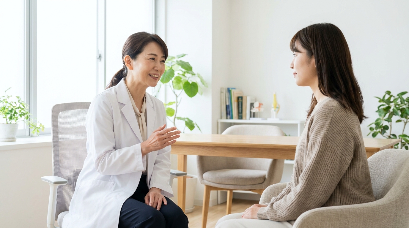 脇のにおいが気になり洋服の脇部分を確認している女性のイメージ|リノクリニック東銀座