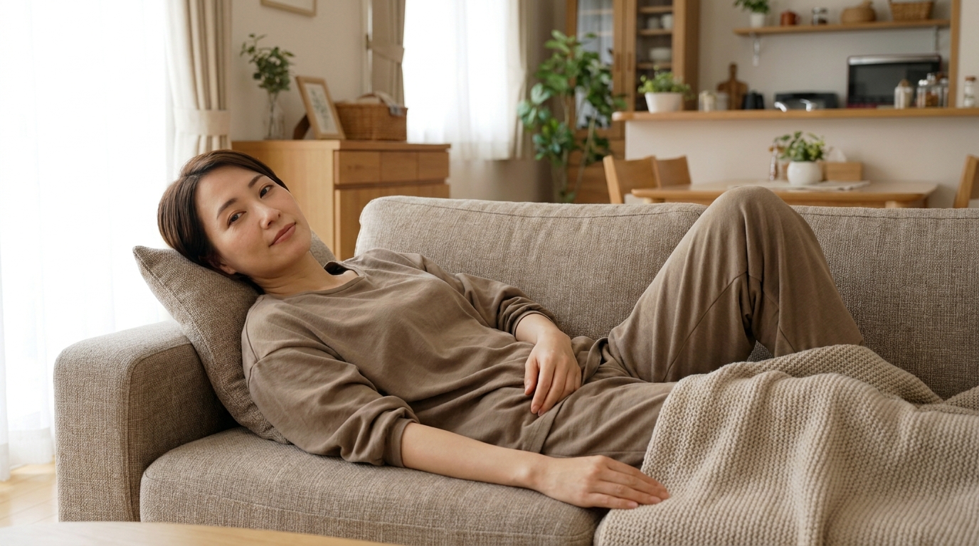 脇の皮膚の断面と汗腺の深さについて医師から説明を受ける女性|リノクリニック東銀座