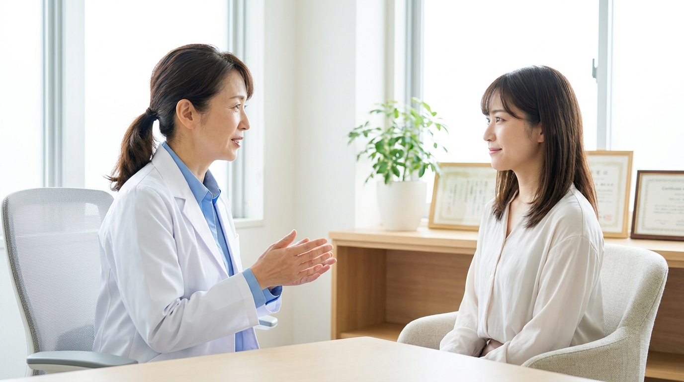 制汗剤を手に持ちながら脇のにおいに悩む女性の日常シーン｜リノクリニック東銀座