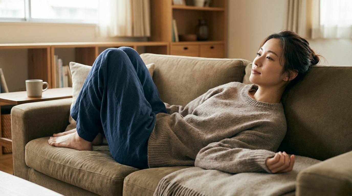 脇の汗ジミとにおいを気にしてシャツの袖口を確認する女性｜リノクリニック東銀座