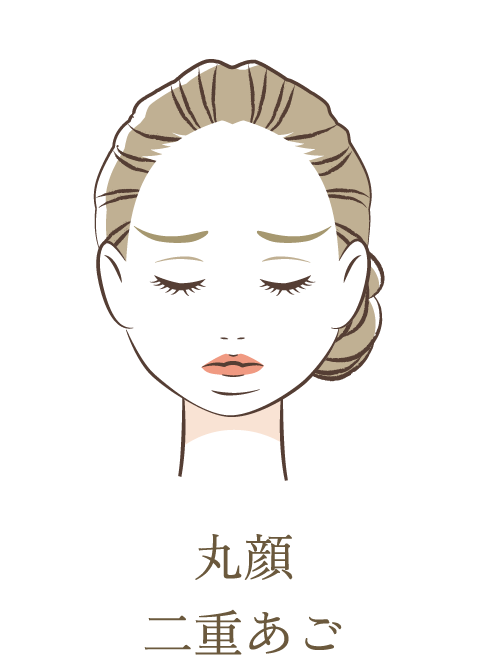 丸顔二重あご